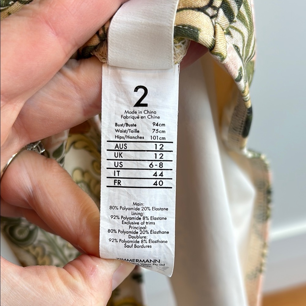 Zimmermann Floral Paisley One-Piece Swimsuit in Cream, Yellow, Pink - Picture 7 of 8